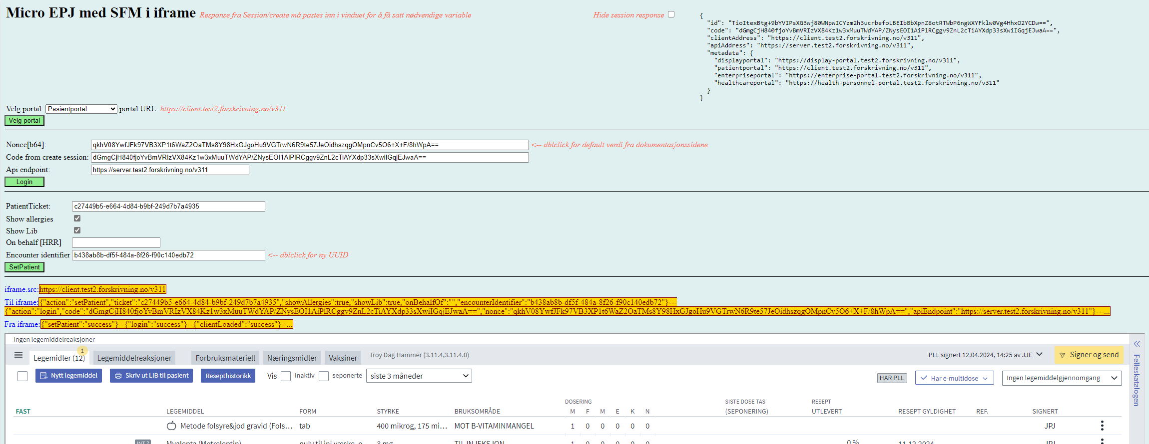 MicroEPJ tool after sucessful login and setPatient