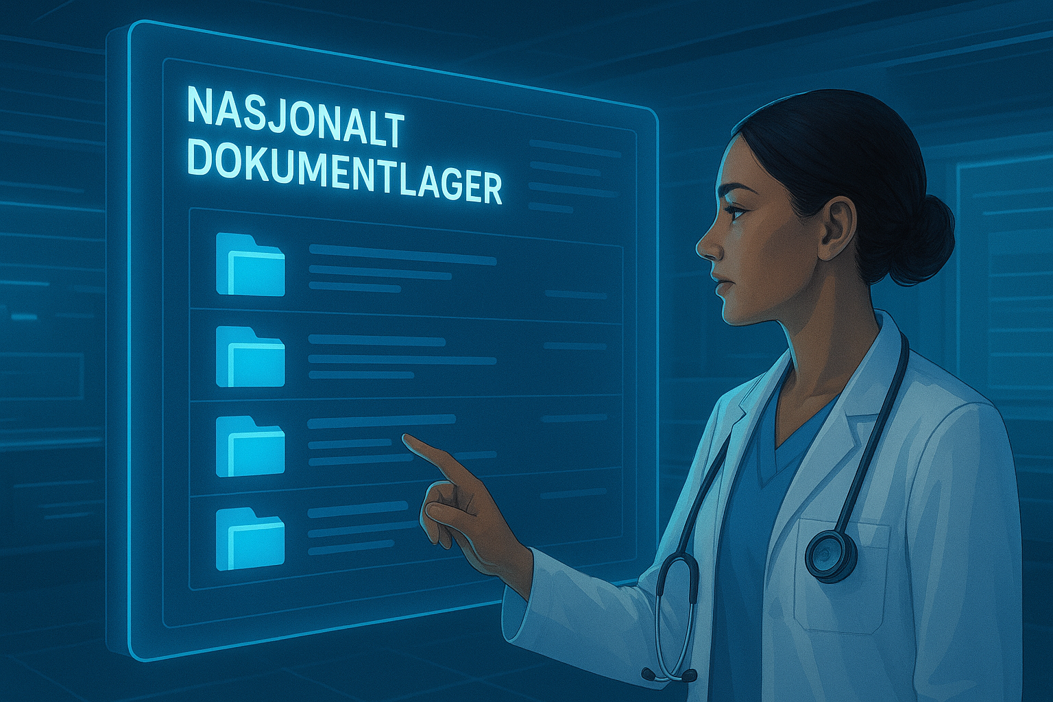 Introduksjons bilde for nasjonalt dokumentlager (kilde: chatgpt.com)